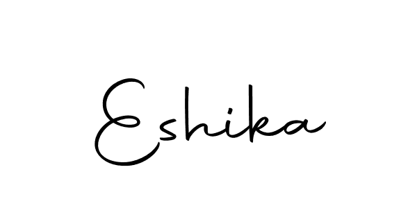 Use a signature maker to create a handwritten signature online. With this signature software, you can design (Autography-DOLnW) your own signature for name Eshika. Eshika signature style 10 images and pictures png