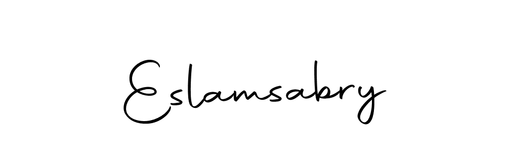 How to make Eslamsabry name signature. Use Autography-DOLnW style for creating short signs online. This is the latest handwritten sign. Eslamsabry signature style 10 images and pictures png