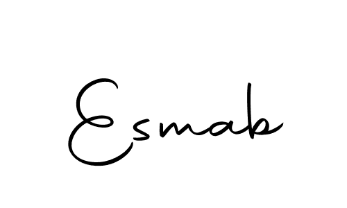 You should practise on your own different ways (Autography-DOLnW) to write your name (Esmab) in signature. don't let someone else do it for you. Esmab signature style 10 images and pictures png