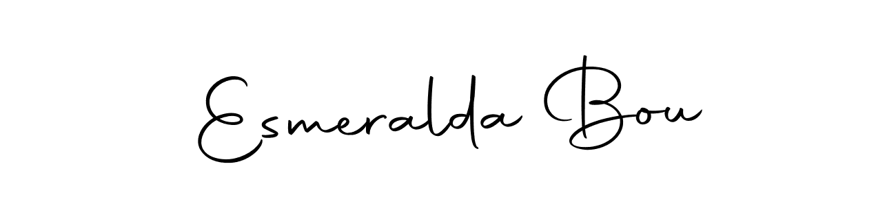 How to make Esmeralda Bou name signature. Use Autography-DOLnW style for creating short signs online. This is the latest handwritten sign. Esmeralda Bou signature style 10 images and pictures png