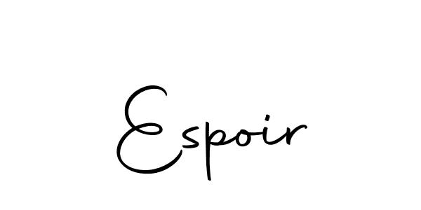 Use a signature maker to create a handwritten signature online. With this signature software, you can design (Autography-DOLnW) your own signature for name Espoir. Espoir signature style 10 images and pictures png