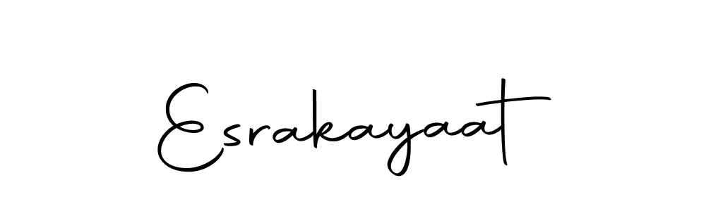 Use a signature maker to create a handwritten signature online. With this signature software, you can design (Autography-DOLnW) your own signature for name Esrakayaat. Esrakayaat signature style 10 images and pictures png