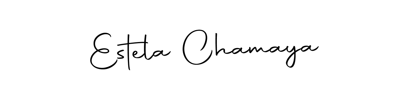 How to make Estela Chamaya name signature. Use Autography-DOLnW style for creating short signs online. This is the latest handwritten sign. Estela Chamaya signature style 10 images and pictures png