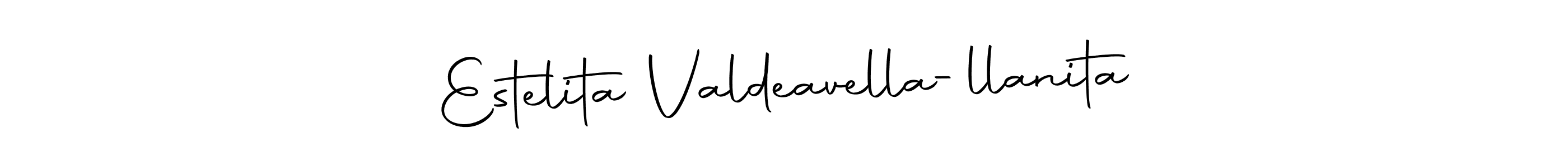 The best way (Autography-DOLnW) to make a short signature is to pick only two or three words in your name. The name Estelita Valdeavella-llanita include a total of six letters. For converting this name. Estelita Valdeavella-llanita signature style 10 images and pictures png