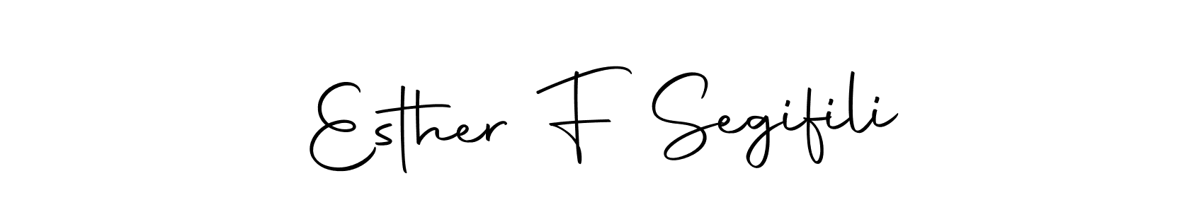 This is the best signature style for the Esther F Segifili name. Also you like these signature font (Autography-DOLnW). Mix name signature. Esther F Segifili signature style 10 images and pictures png