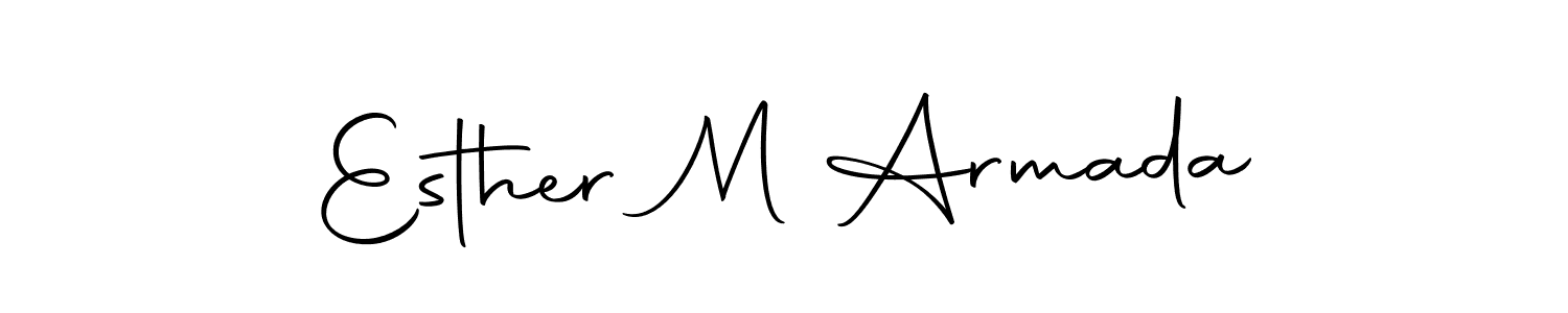 How to make Esther M Armada name signature. Use Autography-DOLnW style for creating short signs online. This is the latest handwritten sign. Esther M Armada signature style 10 images and pictures png