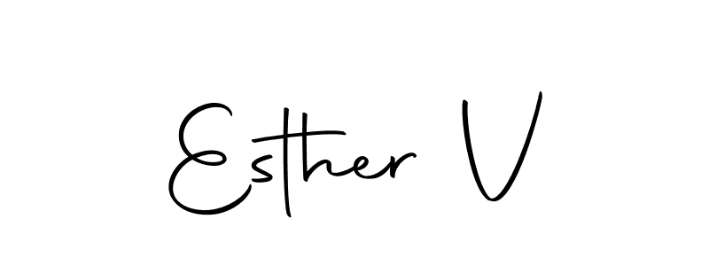 Use a signature maker to create a handwritten signature online. With this signature software, you can design (Autography-DOLnW) your own signature for name Esther V. Esther V signature style 10 images and pictures png