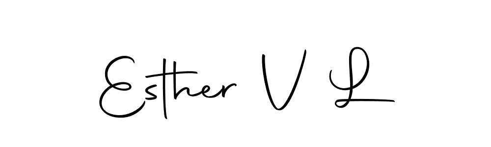 Create a beautiful signature design for name Esther V L. With this signature (Autography-DOLnW) fonts, you can make a handwritten signature for free. Esther V L signature style 10 images and pictures png