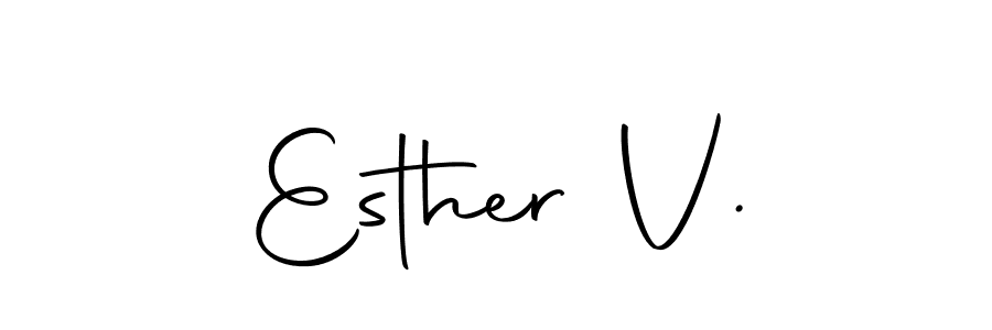 Check out images of Autograph of Esther V. name. Actor Esther V. Signature Style. Autography-DOLnW is a professional sign style online. Esther V. signature style 10 images and pictures png