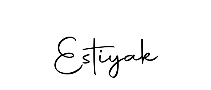 Design your own signature with our free online signature maker. With this signature software, you can create a handwritten (Autography-DOLnW) signature for name Estiyak. Estiyak signature style 10 images and pictures png
