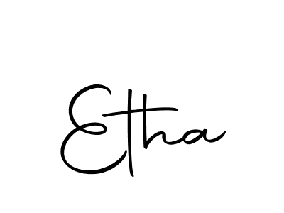 Design your own signature with our free online signature maker. With this signature software, you can create a handwritten (Autography-DOLnW) signature for name Etha. Etha signature style 10 images and pictures png