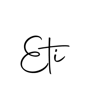Use a signature maker to create a handwritten signature online. With this signature software, you can design (Autography-DOLnW) your own signature for name Eti. Eti signature style 10 images and pictures png