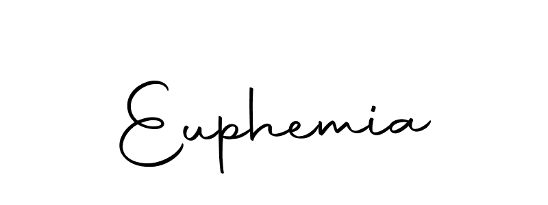 Create a beautiful signature design for name Euphemia. With this signature (Autography-DOLnW) fonts, you can make a handwritten signature for free. Euphemia signature style 10 images and pictures png