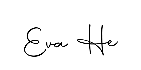 How to make Eva He name signature. Use Autography-DOLnW style for creating short signs online. This is the latest handwritten sign. Eva He signature style 10 images and pictures png