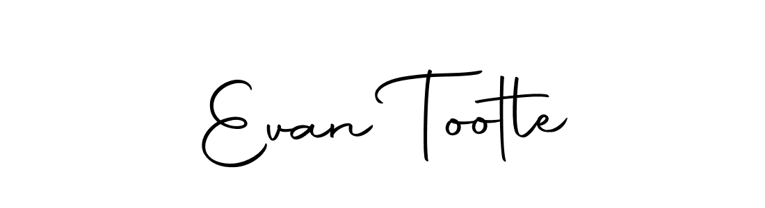 How to make Evan Tootle name signature. Use Autography-DOLnW style for creating short signs online. This is the latest handwritten sign. Evan Tootle signature style 10 images and pictures png