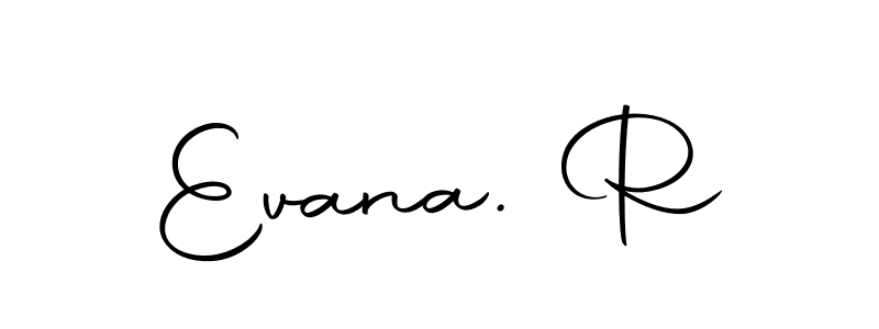 The best way (Autography-DOLnW) to make a short signature is to pick only two or three words in your name. The name Evana. R include a total of six letters. For converting this name. Evana. R signature style 10 images and pictures png