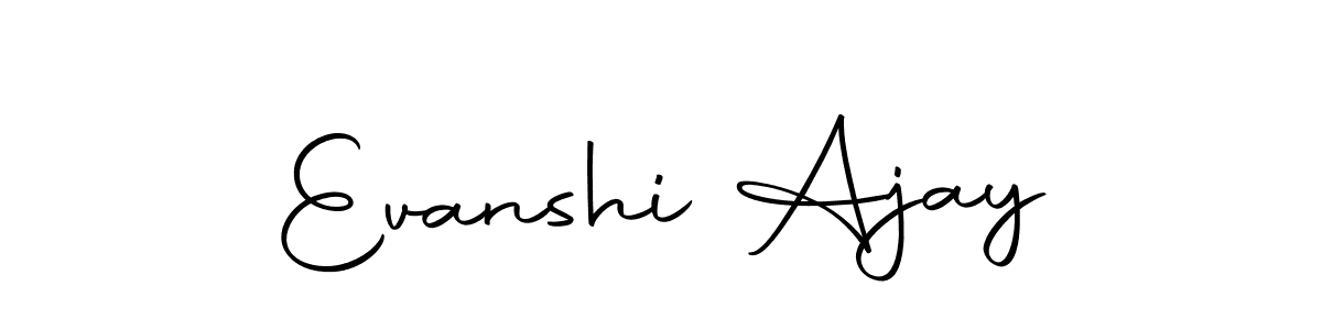 How to make Evanshi Ajay name signature. Use Autography-DOLnW style for creating short signs online. This is the latest handwritten sign. Evanshi Ajay signature style 10 images and pictures png