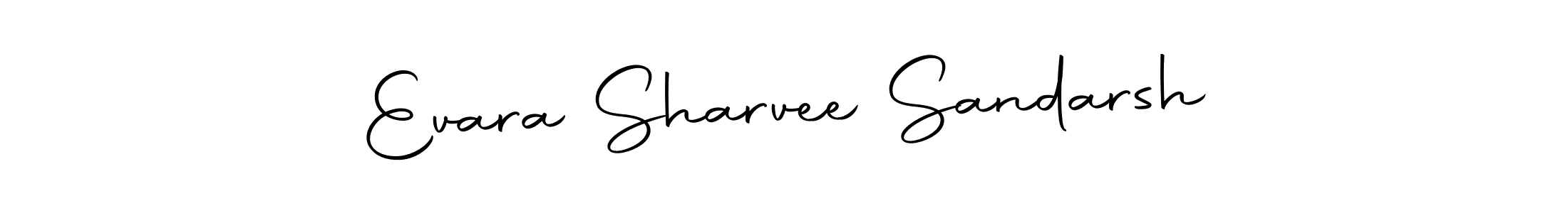 You should practise on your own different ways (Autography-DOLnW) to write your name (Evara Sharvee Sandarsh) in signature. don't let someone else do it for you. Evara Sharvee Sandarsh signature style 10 images and pictures png