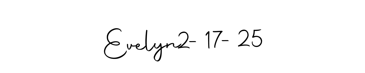 Use a signature maker to create a handwritten signature online. With this signature software, you can design (Autography-DOLnW) your own signature for name Evelyn  2-17-25. Evelyn  2-17-25 signature style 10 images and pictures png