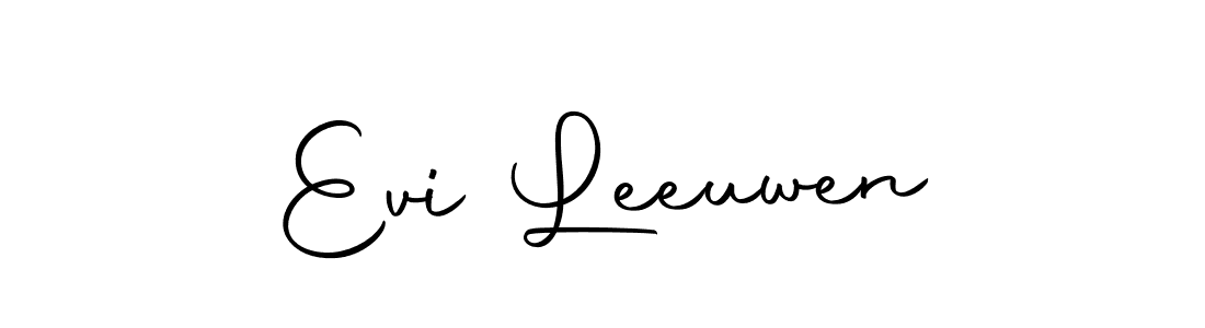 How to make Evi Leeuwen name signature. Use Autography-DOLnW style for creating short signs online. This is the latest handwritten sign. Evi Leeuwen signature style 10 images and pictures png