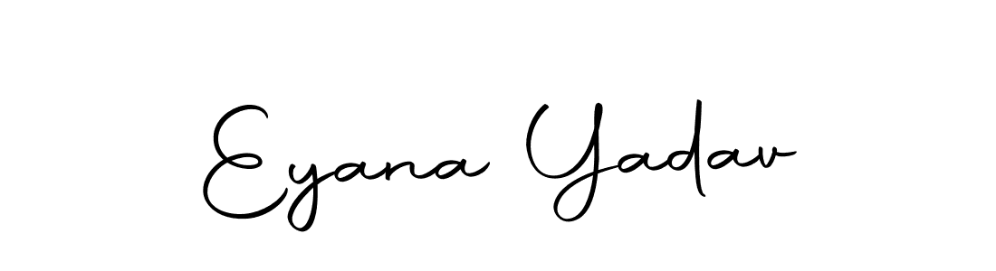 How to make Eyana Yadav name signature. Use Autography-DOLnW style for creating short signs online. This is the latest handwritten sign. Eyana Yadav signature style 10 images and pictures png