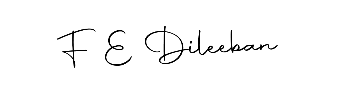 The best way (Autography-DOLnW) to make a short signature is to pick only two or three words in your name. The name F E Dileeban include a total of six letters. For converting this name. F E Dileeban signature style 10 images and pictures png