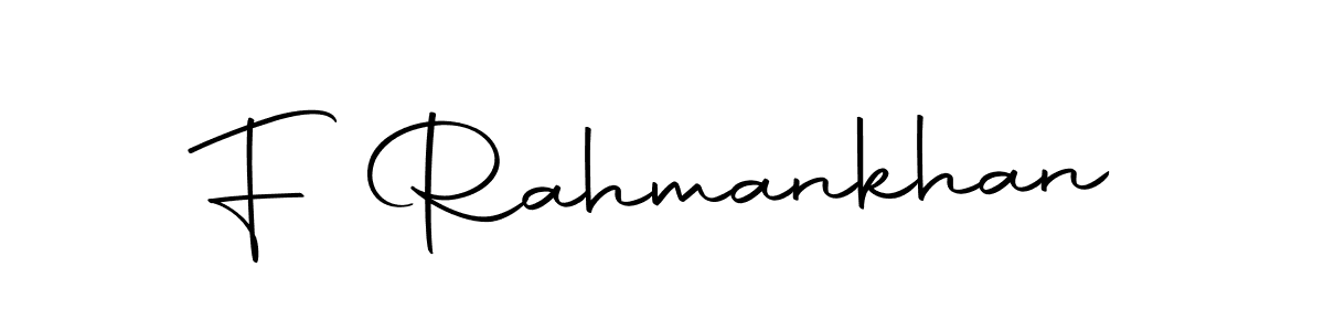Use a signature maker to create a handwritten signature online. With this signature software, you can design (Autography-DOLnW) your own signature for name F Rahmankhan. F Rahmankhan signature style 10 images and pictures png
