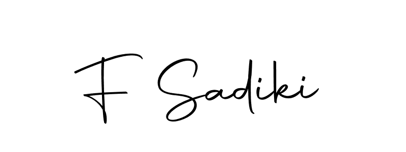 How to make F Sadiki name signature. Use Autography-DOLnW style for creating short signs online. This is the latest handwritten sign. F Sadiki signature style 10 images and pictures png