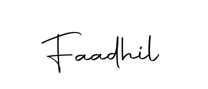 Create a beautiful signature design for name Faadhil. With this signature (Autography-DOLnW) fonts, you can make a handwritten signature for free. Faadhil signature style 10 images and pictures png