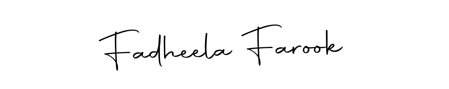 The best way (Autography-DOLnW) to make a short signature is to pick only two or three words in your name. The name Fadheela Farook include a total of six letters. For converting this name. Fadheela Farook signature style 10 images and pictures png
