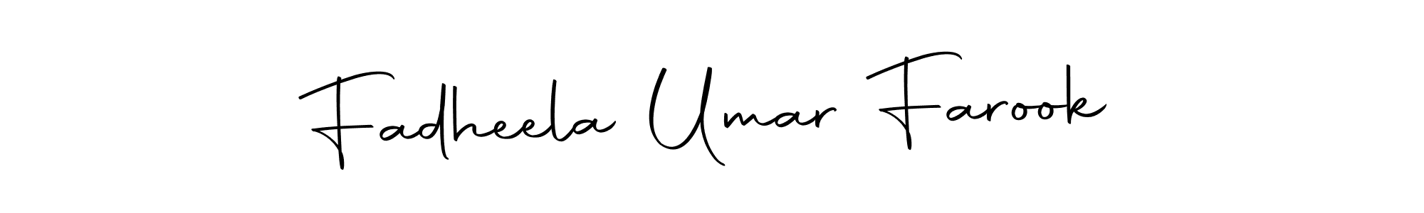 Make a beautiful signature design for name Fadheela Umar Farook. With this signature (Autography-DOLnW) style, you can create a handwritten signature for free. Fadheela Umar Farook signature style 10 images and pictures png