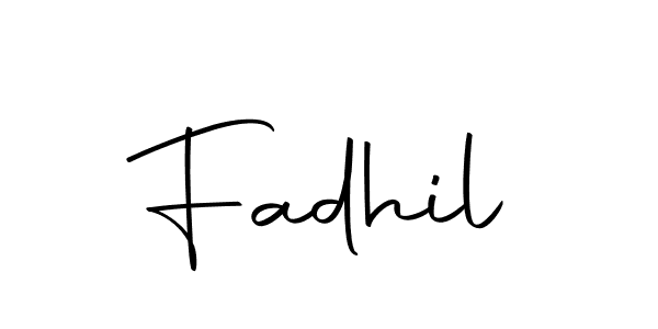 Design your own signature with our free online signature maker. With this signature software, you can create a handwritten (Autography-DOLnW) signature for name Fadhil. Fadhil signature style 10 images and pictures png