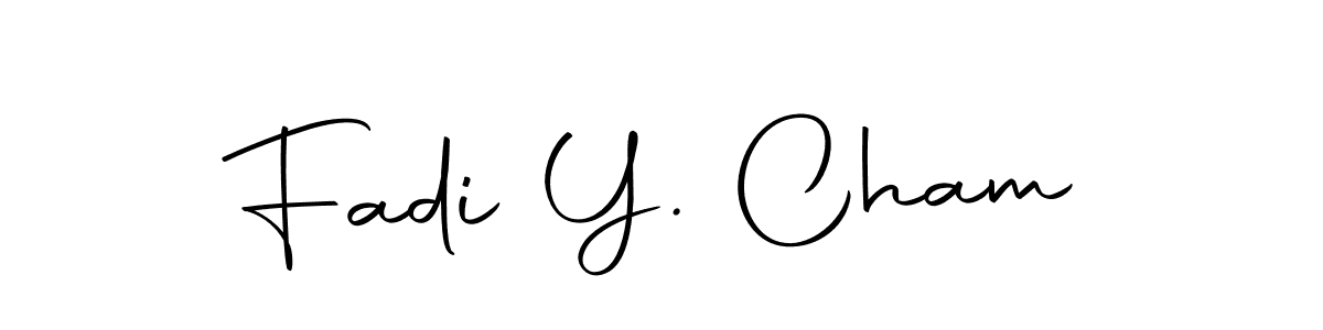 You should practise on your own different ways (Autography-DOLnW) to write your name (Fadi Y. Cham) in signature. don't let someone else do it for you. Fadi Y. Cham signature style 10 images and pictures png