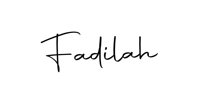 Design your own signature with our free online signature maker. With this signature software, you can create a handwritten (Autography-DOLnW) signature for name Fadilah. Fadilah signature style 10 images and pictures png