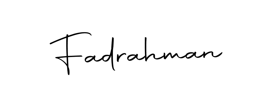 Design your own signature with our free online signature maker. With this signature software, you can create a handwritten (Autography-DOLnW) signature for name Fadrahman. Fadrahman signature style 10 images and pictures png
