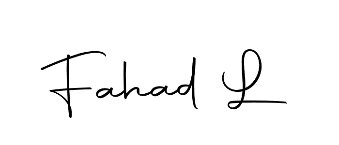 You should practise on your own different ways (Autography-DOLnW) to write your name (Fahad L) in signature. don't let someone else do it for you. Fahad L signature style 10 images and pictures png