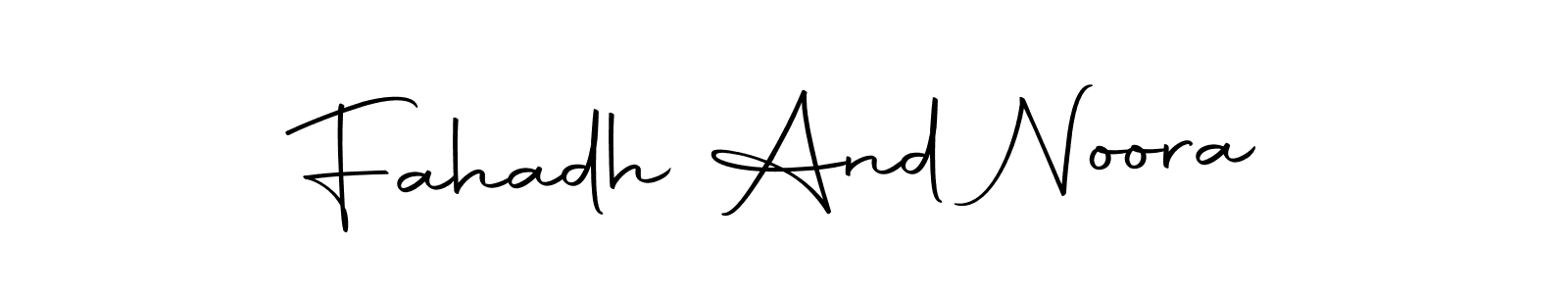 How to make Fahadh And Noora name signature. Use Autography-DOLnW style for creating short signs online. This is the latest handwritten sign. Fahadh And Noora signature style 10 images and pictures png