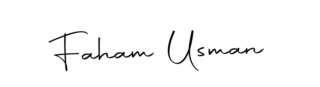 Create a beautiful signature design for name Faham Usman. With this signature (Autography-DOLnW) fonts, you can make a handwritten signature for free. Faham Usman signature style 10 images and pictures png