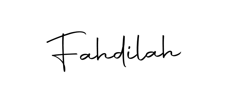 Design your own signature with our free online signature maker. With this signature software, you can create a handwritten (Autography-DOLnW) signature for name Fahdilah. Fahdilah signature style 10 images and pictures png