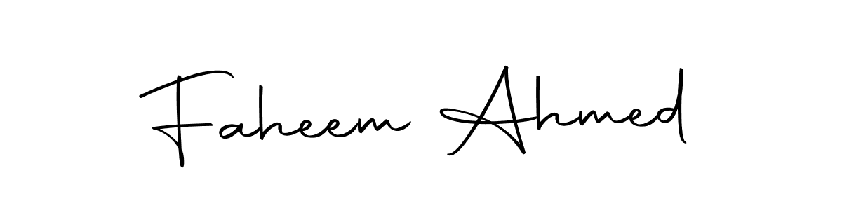 Use a signature maker to create a handwritten signature online. With this signature software, you can design (Autography-DOLnW) your own signature for name Faheem Ahmed. Faheem Ahmed signature style 10 images and pictures png