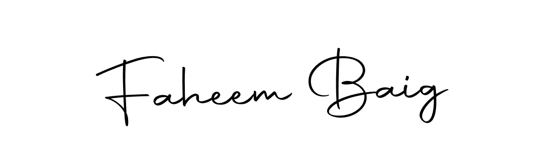 How to make Faheem Baig name signature. Use Autography-DOLnW style for creating short signs online. This is the latest handwritten sign. Faheem Baig signature style 10 images and pictures png