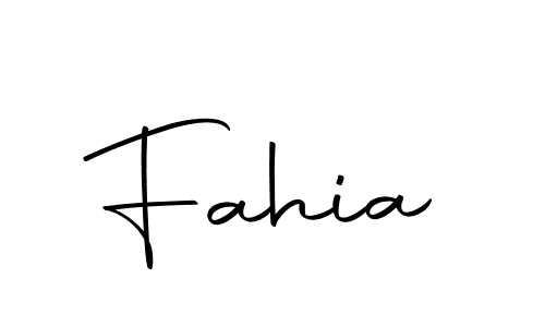 Design your own signature with our free online signature maker. With this signature software, you can create a handwritten (Autography-DOLnW) signature for name Fahia. Fahia signature style 10 images and pictures png