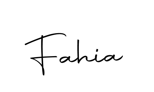 Design your own signature with our free online signature maker. With this signature software, you can create a handwritten (Autography-DOLnW) signature for name Fahia. Fahia signature style 10 images and pictures png