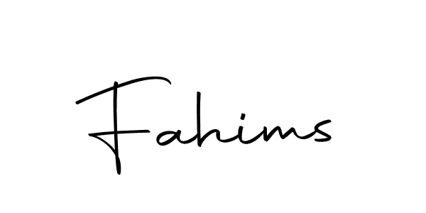 Use a signature maker to create a handwritten signature online. With this signature software, you can design (Autography-DOLnW) your own signature for name Fahims. Fahims signature style 10 images and pictures png