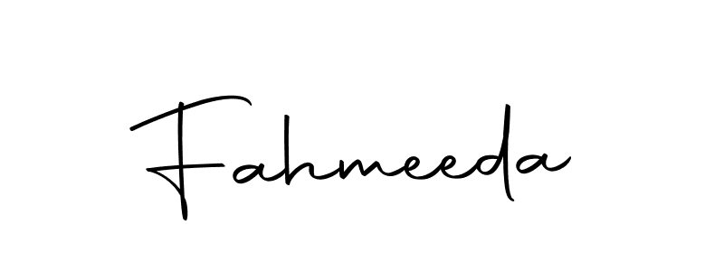 Make a beautiful signature design for name Fahmeeda. With this signature (Autography-DOLnW) style, you can create a handwritten signature for free. Fahmeeda signature style 10 images and pictures png