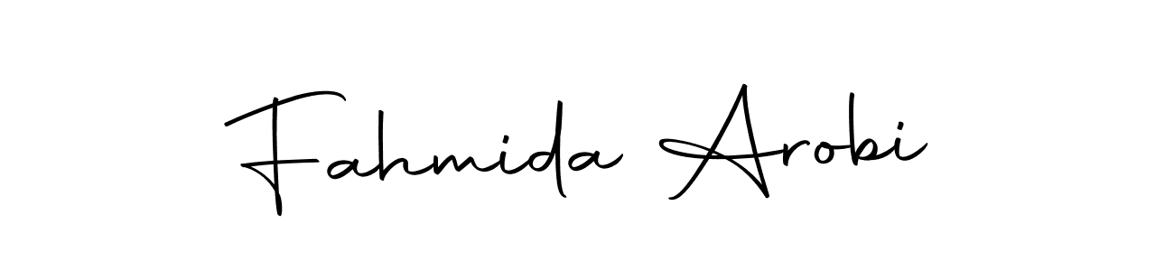 Design your own signature with our free online signature maker. With this signature software, you can create a handwritten (Autography-DOLnW) signature for name Fahmida Arobi. Fahmida Arobi signature style 10 images and pictures png