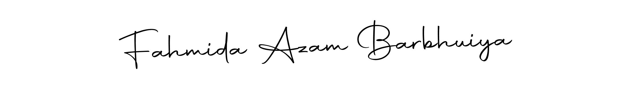 How to make Fahmida Azam Barbhuiya name signature. Use Autography-DOLnW style for creating short signs online. This is the latest handwritten sign. Fahmida Azam Barbhuiya signature style 10 images and pictures png