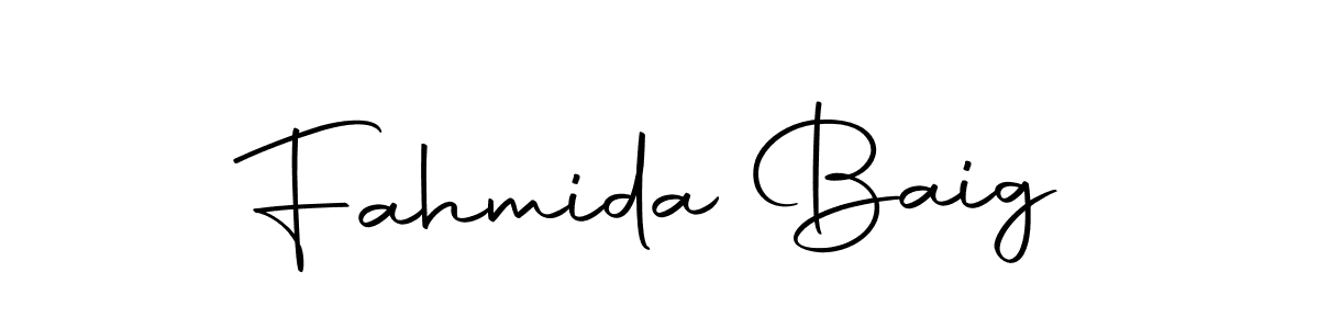 You can use this online signature creator to create a handwritten signature for the name Fahmida Baig. This is the best online autograph maker. Fahmida Baig signature style 10 images and pictures png