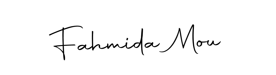 Autography-DOLnW is a professional signature style that is perfect for those who want to add a touch of class to their signature. It is also a great choice for those who want to make their signature more unique. Get Fahmida Mou name to fancy signature for free. Fahmida Mou signature style 10 images and pictures png