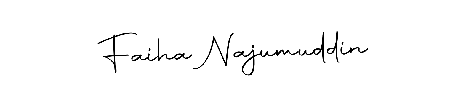 The best way (Autography-DOLnW) to make a short signature is to pick only two or three words in your name. The name Faiha Najumuddin include a total of six letters. For converting this name. Faiha Najumuddin signature style 10 images and pictures png